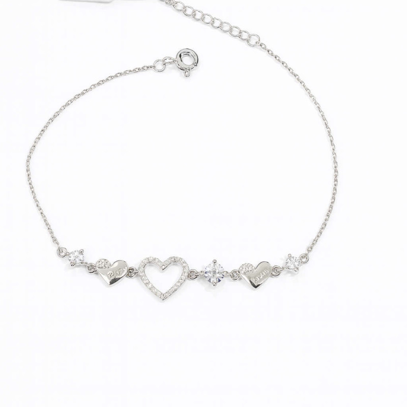 Βραχιόλι με καρδούλα από ασήμι 925 SILVENZA