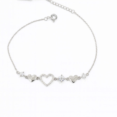 Βραχιόλι με καρδούλα από ασήμι 925 SILVENZA