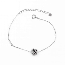 Βραχιόλι με τριαντάφυλλο από ασήμι 925 SILVENZA