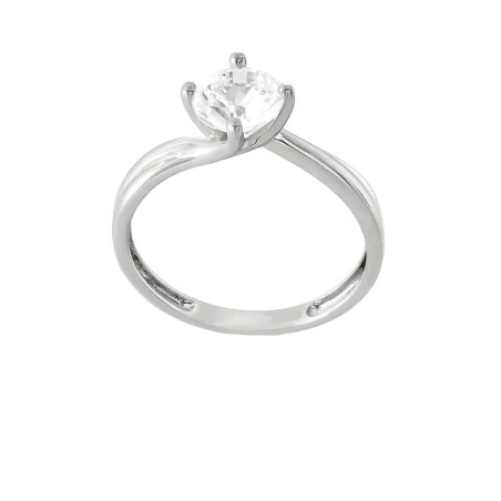 Μονόπετρο από λευκόχρυσο 9 καρατίων