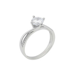 Μονόπετρο από λευκόχρυσο 9 καρατίων