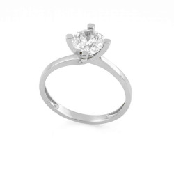 Μονόπετρο από λευκόχρυσο 9 καρατίων