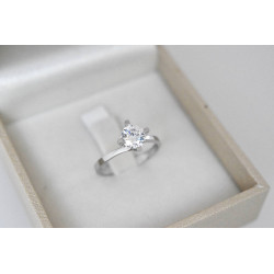 Μονόπετρο από λευκόχρυσο 9 καρατίων