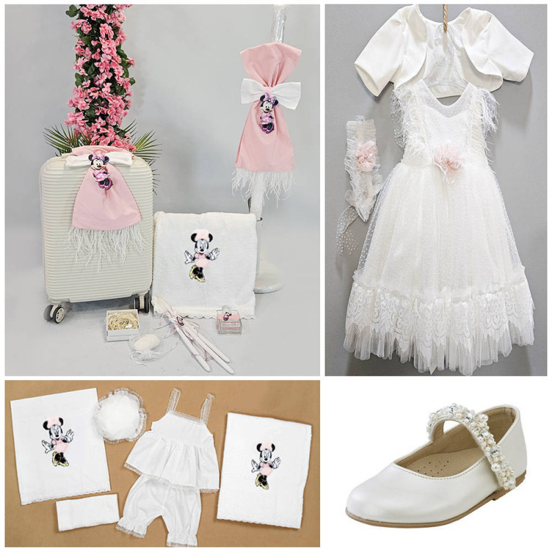 ΠΑΚΕΤΟ ΒΑΠΤΙΣΗΣ ΓΙΑ ΚΟΡΙΤΣΑΚΙ minnie mouse ΜΕ ΡΟΥΧΟ Carousel ΠΚ-488