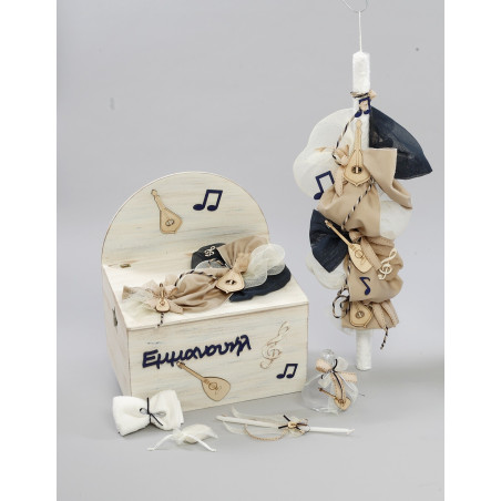 ΠΑΚΕΤΟ ΒΑΠΤΙΣΗΣ ΓΙΑ ΑΓΟΡΑΚΙ ΚΡΗΤΙΚΗ ΛΥΡΑ ΜΕ ΡΟΥΧΟ Guy Laroche ΠΚ-129