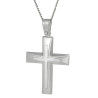 Λευκόχρυσος ανδρικός σταυρός με Αυλίδα 9 Καρατίων