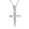 Λευκόχρυσος γυναικείος Σταυρός Με Αλυσίδα 9 Καρατίων