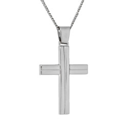Λευκόχρυσος ανδρικός σταυρός με Αυλίδα 9 Καρατίων