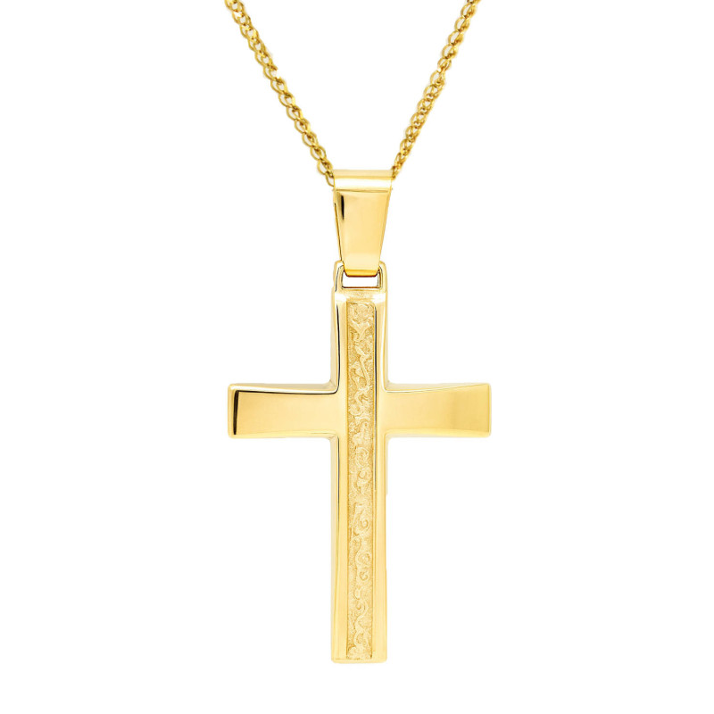 Χρυσός ανδρικός Σταυρός Με Αλυσίδα 9 Καρατίων