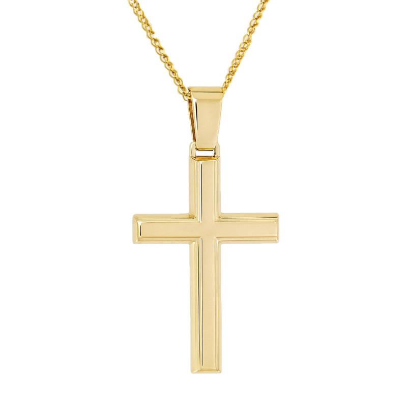 Χρυσός ανδρικός Σταυρός Με Αλυσίδα 14 Καρατίων