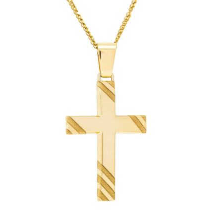 Χρυσός ανδρικός Σταυρός Με Αλυσίδα 14 Καρατίων