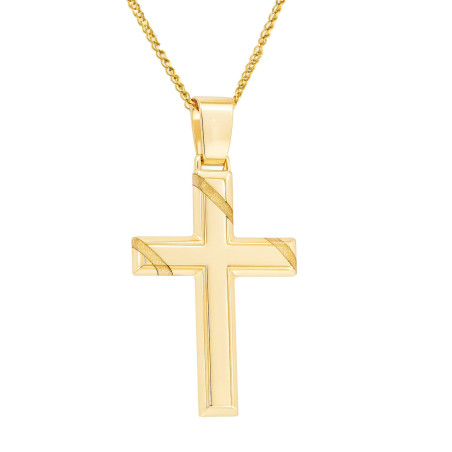 Χρυσός ανδρικός Σταυρός Με Αλυσίδα 14 Καρατίων