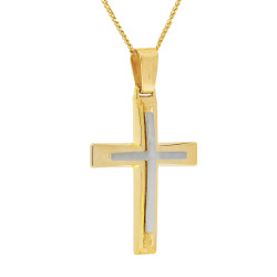 Χρυσός ανδρικός Σταυρός Με Αλυσίδα 14 Καρατίων