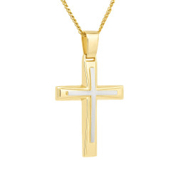 Χρυσός ανδρικός Σταυρός Με Αλυσίδα 14 Καρατίων