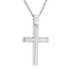 Λευκόχρυσος ανδρικός σταυρός με αλύσιδα 14 Καρατίων