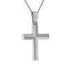 Λευκόχρυσος ανδρικός σταυρός με αλύσιδα 14 Καρατίων