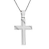 Λευκόχρυσος ανδρικός σταυρός με αλύσιδα 14 Καρατίων