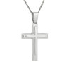 Λευκόχρυσος ανδρικός σταυρός με αλύσιδα 14 Καρατίων