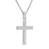 Λευκόχρυσος γυναικείος σταυρός με αλυσίδα 14 Καρατίων