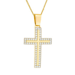 Χρυσός γυναικείος σταυρός με αλυσίδα 14 Καρατίων