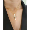 Χρυσός γυναικείος σταυρός με αλυσίδα 14 Καρατίων