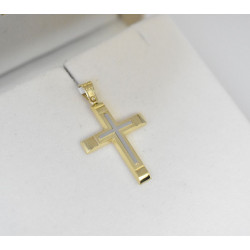 Χρυσός Ανδρικός σταυρός με αλυσίδα 14 Καρατίων