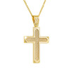 Χρυσός Ανδρικός σταυρός με αλυσίδα 14 Καρατίων