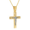 Χρυσός Ανδρικός σταυρός με αλυσίδα 14 Καρατίων