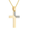 Χρυσός γυναικείος σταυρός με αλυσίδα 14 Καρατίων