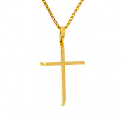 Χρυσός ανδρικός σταυρός με αλυσίδα 14 Καρατίων