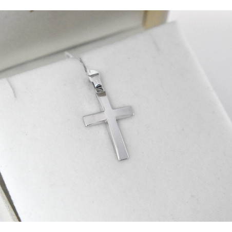 Λευκόχρυσος ανδρικός σταυρός με Αυλίδα 14 Καρατίων
