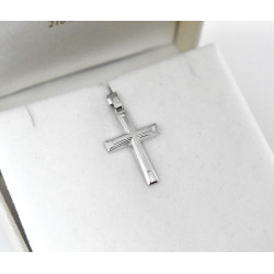 Λευκόχρυσος ανδρικός σταυρός 14 Καρατίων