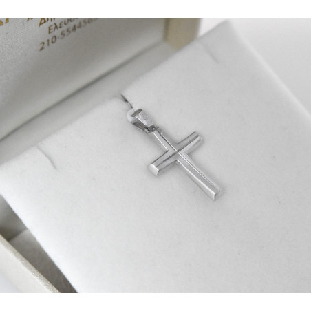 Λευκόχρυσος ανδρικός σταυρός 14 Καρατίων