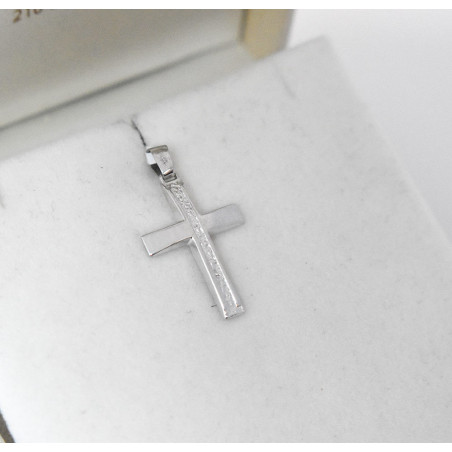 Λευκόχρυσος ανδρικός σταυρός 14 Καρατίων