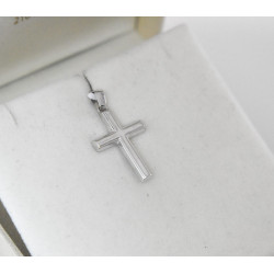 Λευκόχρυσος ανδρικός σταυρός με Αυλίδα 14 Καρατίων