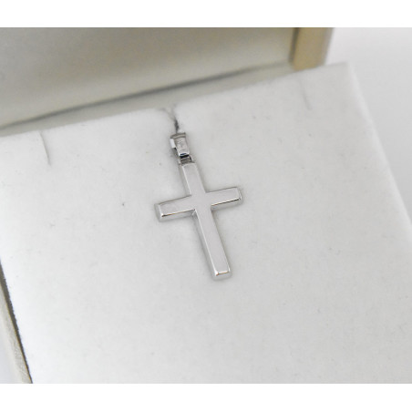 Λευκόχρυσος ανδρικός σταυρός με Αυλίδα 14 Καρατίων