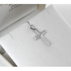 Λευκόχρυσος ανδρικός σταυρός με Αυλίδα 9 Καρατίων