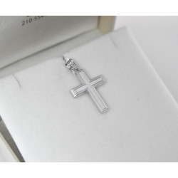 Λευκόχρυσος ανδρικός σταυρός με Αυλίδα 9 Καρατίων