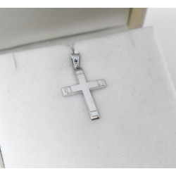 Λευκόχρυσος ανδρικός σταυρός με Αυλίδα 9 Καρατίων