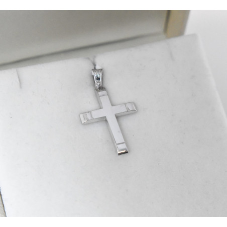 Λευκόχρυσος ανδρικός σταυρός με Αυλίδα 9 Καρατίων