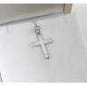 Λευκόχρυσος ανδρικός σταυρός με Αυλίδα 9 Καρατίων