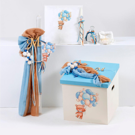 ΠΑΚΕΤΟ ΒΑΠΤΙΣΗΣ ΓΙΑ ΑΓΟΡΑΚΙ ΑΓΟΡΑΚΙ ΑΡΚΟΥΔΑΚΙ ΜΕ ΜΠΑΛΟΝΙΑ ΜΕ ΡΟΥΧΟ Guy Laroche ΠΚ-271