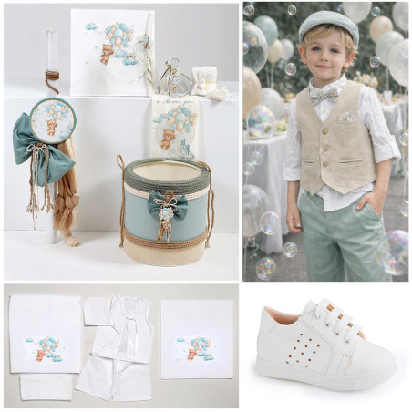 ΠΑΚΕΤΟ ΒΑΠΤΙΣΗΣ ΓΙΑ ΑΓΟΡΑΚΙ ΑΡΚΟΥΔΑΚΙ ΜΕ ΜΠΑΛΟΝΙΑ ΜΕ ΡΟΥΧΟ Guy Laroche