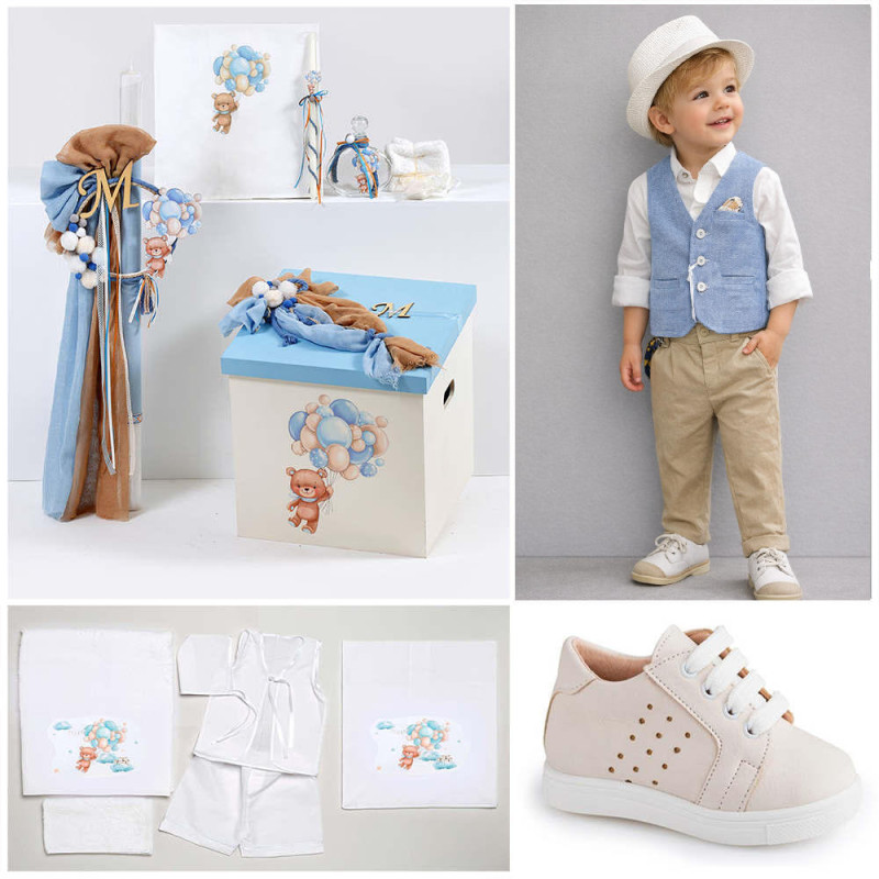 ΠΑΚΕΤΟ ΒΑΠΤΙΣΗΣ ΓΙΑ ΑΓΟΡΑΚΙ ΑΓΟΡΑΚΙ ΑΡΚΟΥΔΑΚΙ ΜΕ ΜΠΑΛΟΝΙΑ ΜΕ ΡΟΥΧΟ Guy Laroche