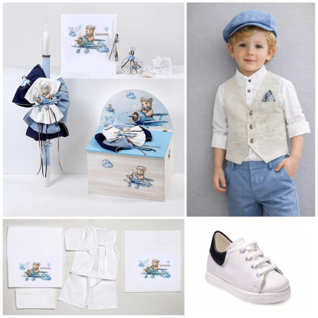 ΠΑΚΕΤΟ ΒΑΠΤΙΣΗΣ ΓΙΑ ΑΓΟΡΑΚΙ ΑΡΚΟΥΔΑΚΙ ΣΕ ΑΕΡΟΠΛΑΝΟ ΜΕ ΡΟΥΧΟ Guy Laroche