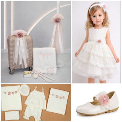 ΠΑΚΕΤΟ ΒΑΠΤΙΣΗΣ ΓΙΑ ΚΟΡΙΤΣΑΚΙ ΤΡΙΑΝΤΑΦΥΛΛΟ ΜΕ ΡΟΥΧΟ LE PETIT PRE