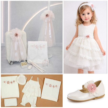 ΠΑΚΕΤΟ ΒΑΠΤΙΣΗΣ ΓΙΑ ΚΟΡΙΤΣΑΚΙ ΤΡΙΑΝΤΑΦΥΛΛΟ ΜΕ ΡΟΥΧΟ LE PETIT PRE