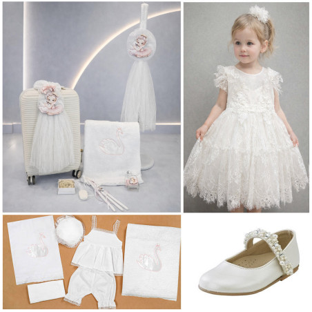 ΠΑΚΕΤΟ ΒΑΠΤΙΣΗΣ ΓΙΑ ΚΟΡΙΤΣΑΚΙ ΜΠΑΛΑΡΙΝΑ ΜΕ ΚΥΚΝΟ ΜΕ ΡΟΥΧΟ Guy Laroche