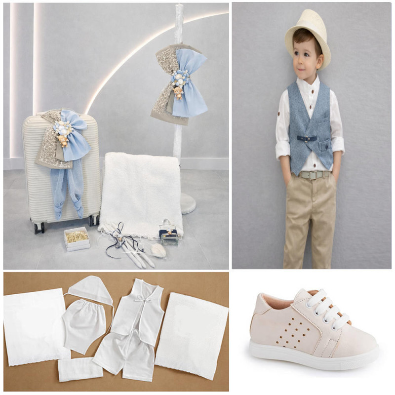 ΠΑΚΕΤΟ ΒΑΠΤΙΣΗΣ ΓΙΑ ΑΓΟΡΑΚΙ ΑΡΚΟΥΔΑΚΙ ΜΕ ΜΠΑΛΟΝΙΑ ΜΕ ΡΟΥΧΟ SANTO BAMBINI