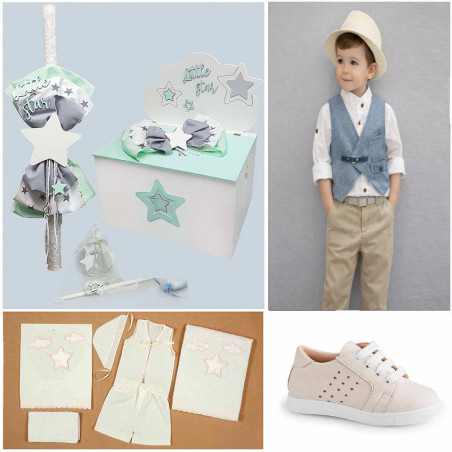 ΠΑΚΕΤΟ ΒΑΠΤΙΣΗΣ ΓΙΑ ΑΓΟΡΑΚΙ ΑΣΤΕΡΙ ΜΕ ΡΟΥΧΟ Santo bambini